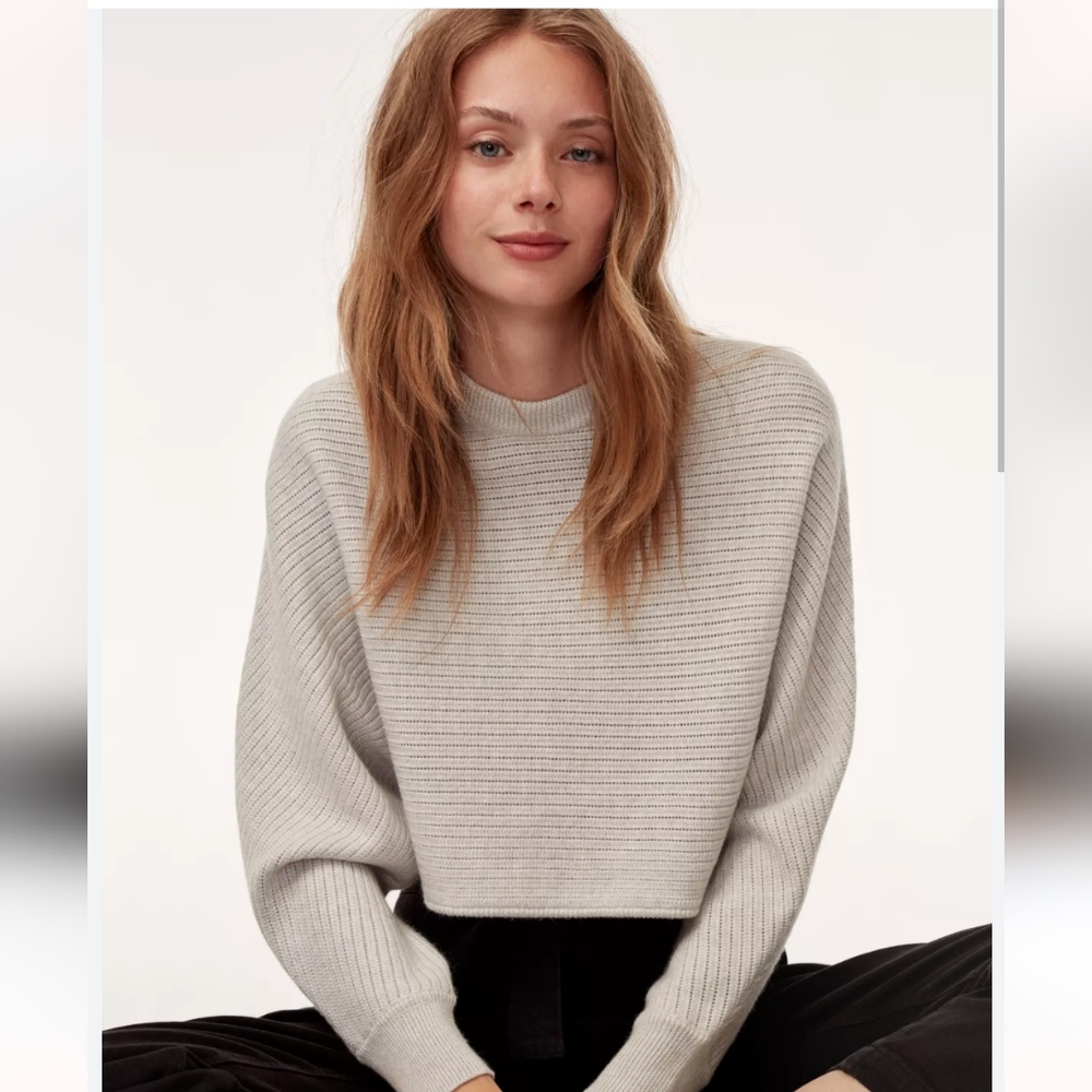 Aritzia Gray Ribbed Sweater